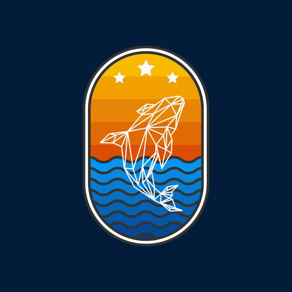 illustration vector graphic of whale fish emblem.perfect for logos about the ocean