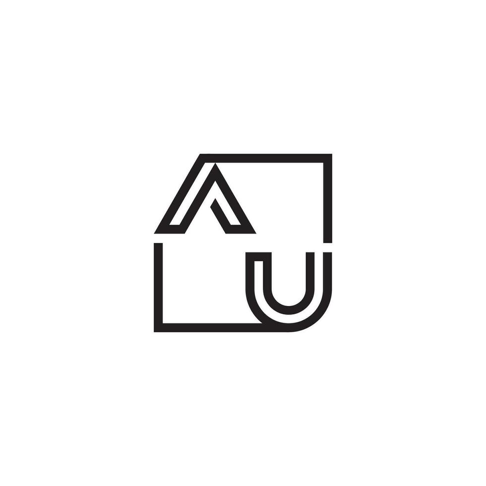 AU futuristic in line concept with high quality logo design vector