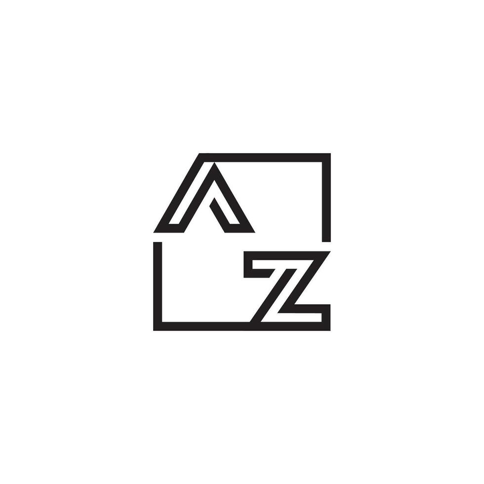 AZ futuristic in line concept with high quality logo design vector