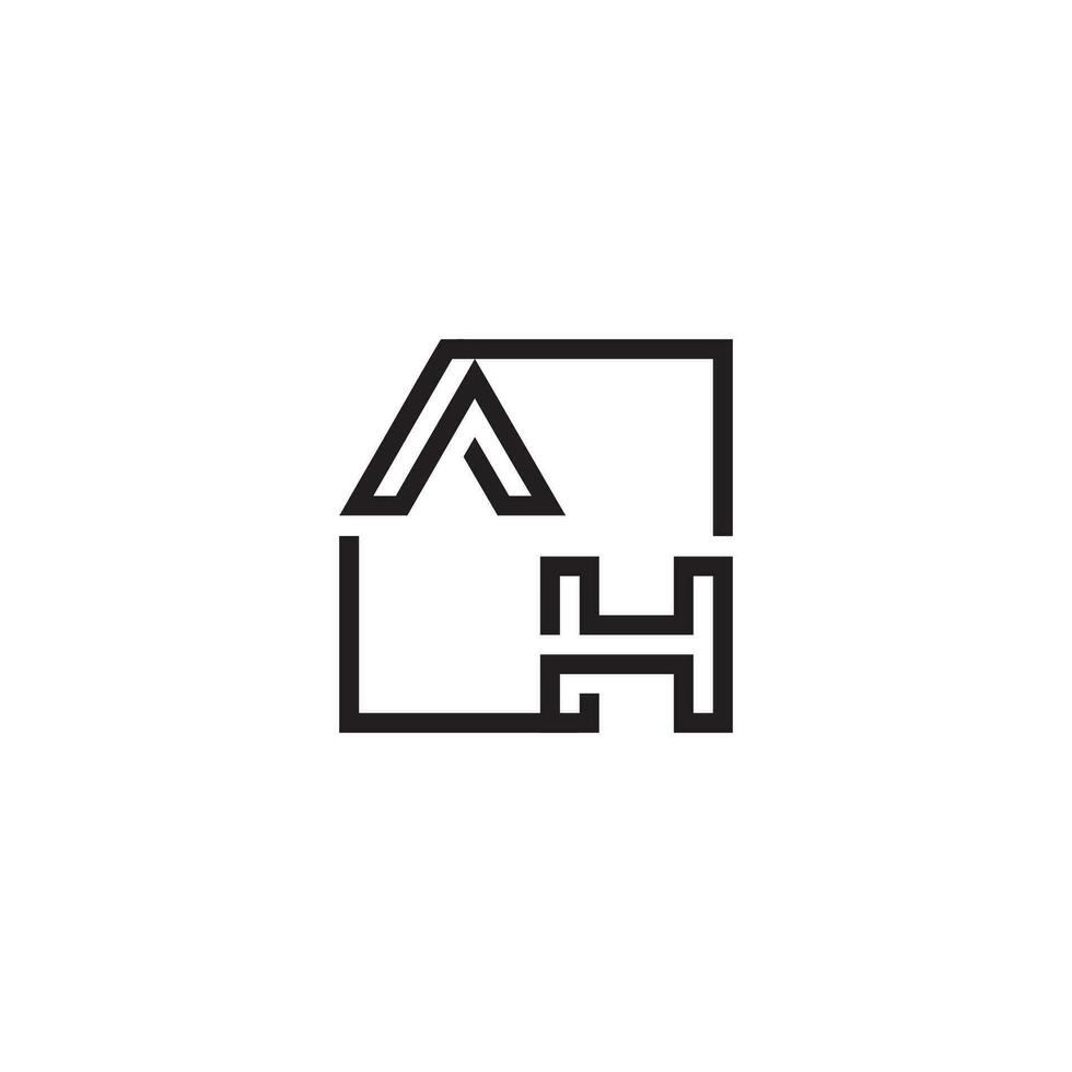 AH futuristic in line concept with high quality logo design vector