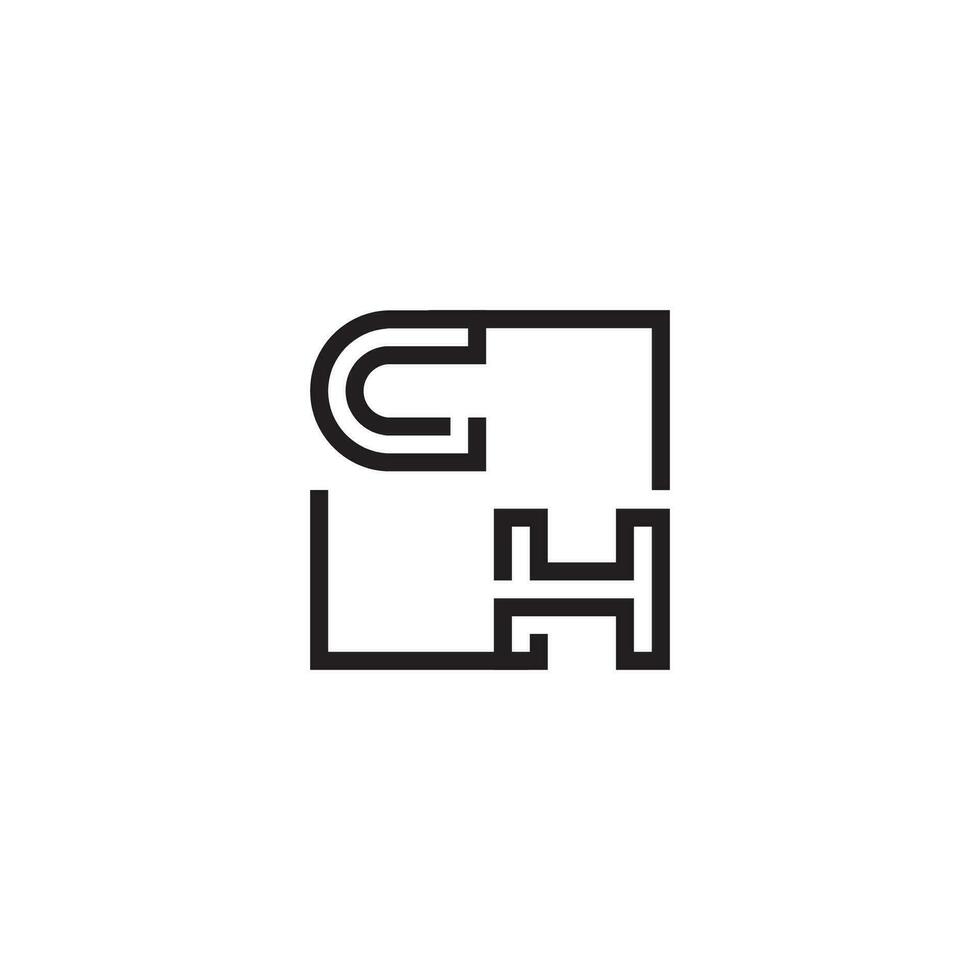 CH futuristic in line concept with high quality logo design vector