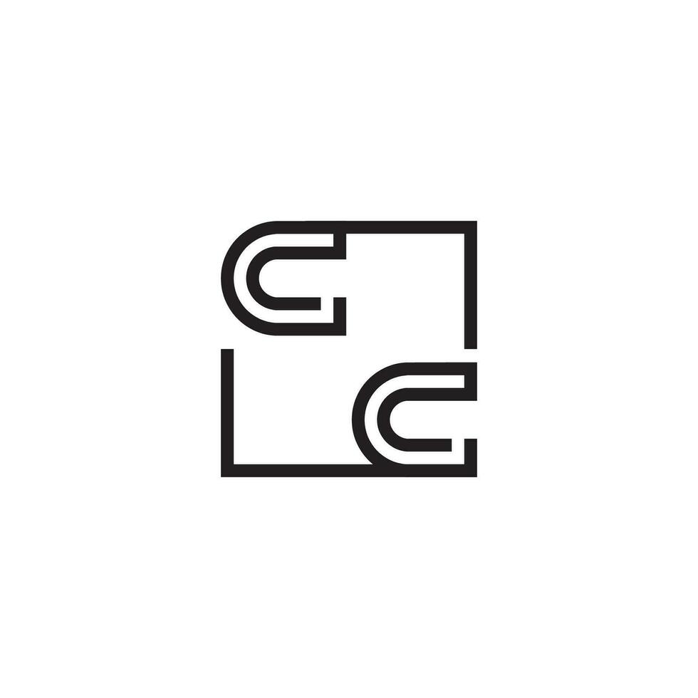 CC futuristic in line concept with high quality logo design vector