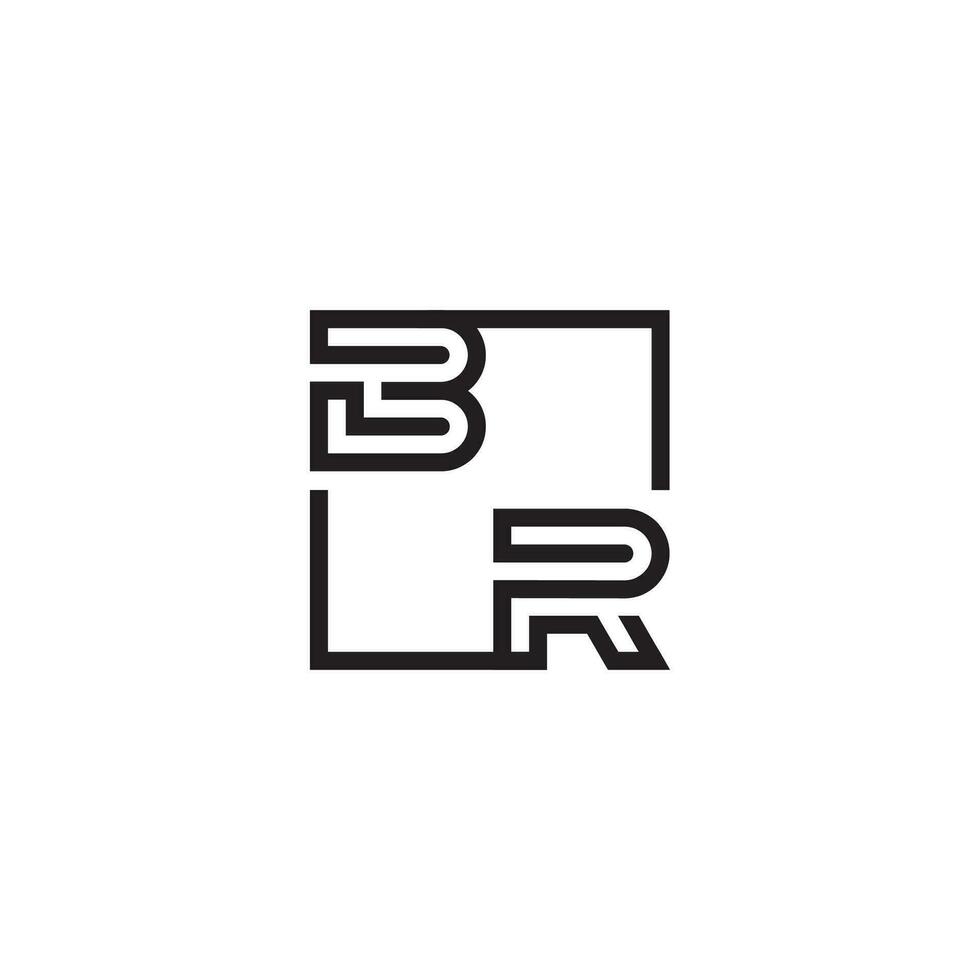 BR futuristic in line concept with high quality logo design vector