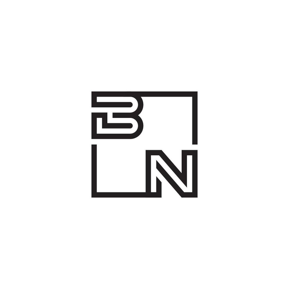 BN futuristic in line concept with high quality logo design vector