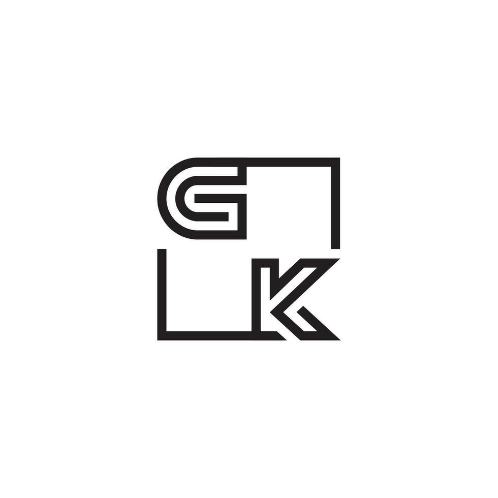 GK futuristic in line concept with high quality logo design vector