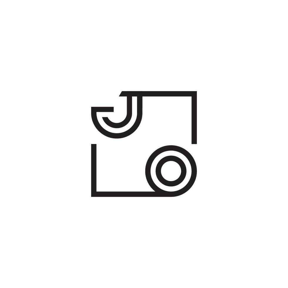 JO futuristic in line concept with high quality logo design vector