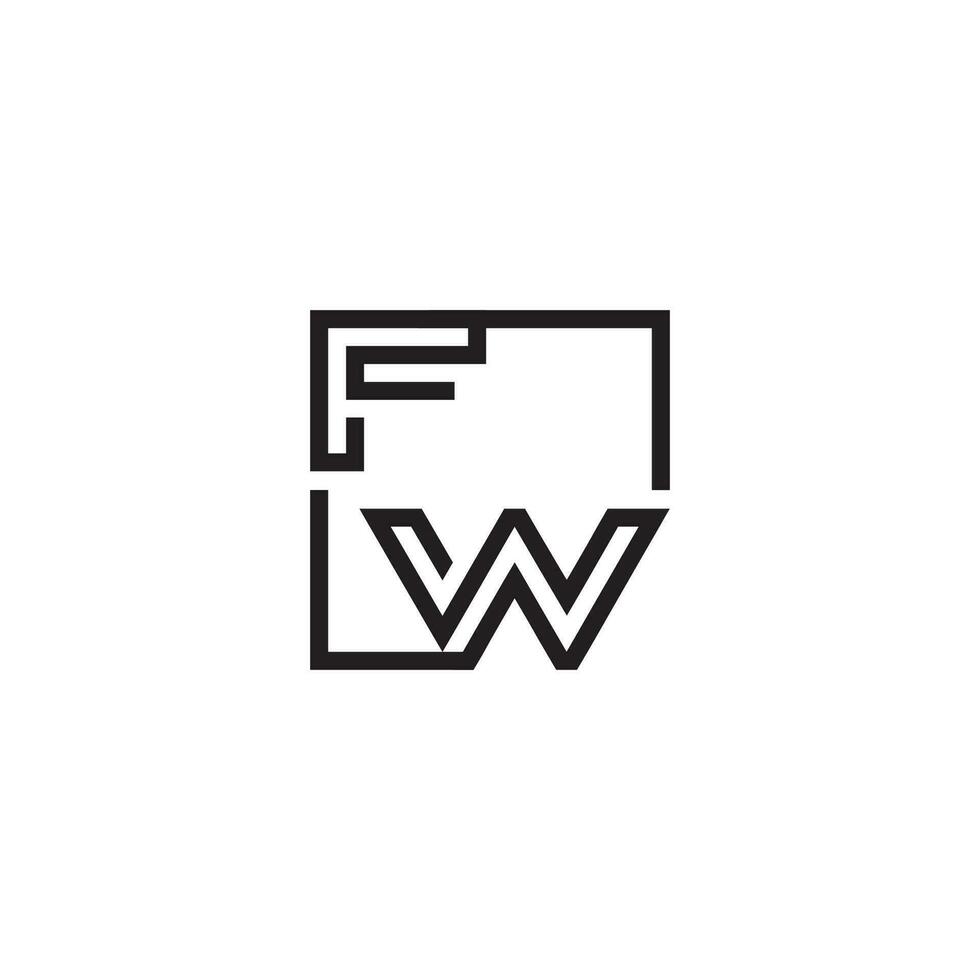 FW futuristic in line concept with high quality logo design vector