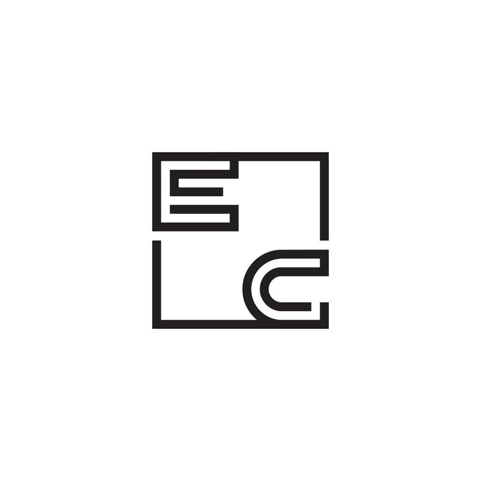 EC futuristic in line concept with high quality logo design vector