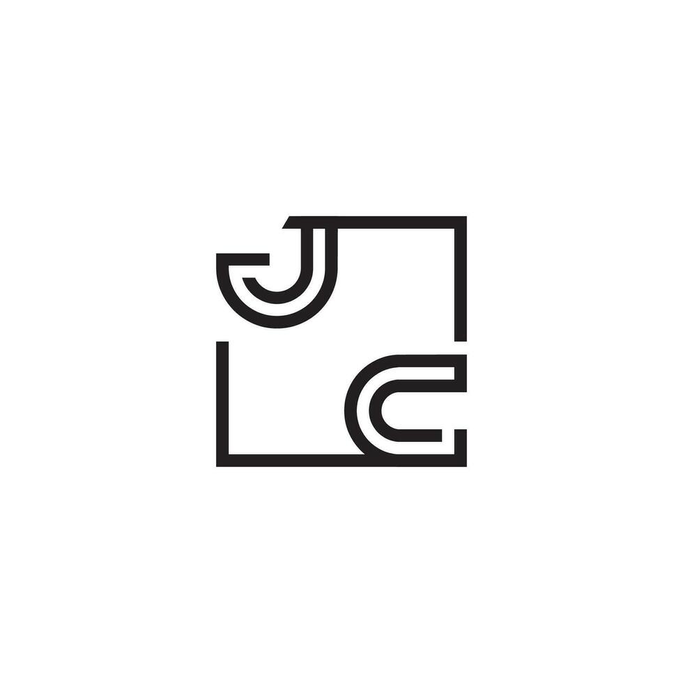JC futuristic in line concept with high quality logo design vector