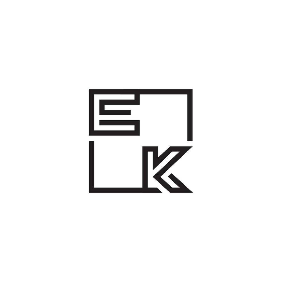 EK futuristic in line concept with high quality logo design vector