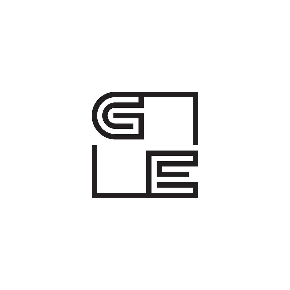 GE futuristic in line concept with high quality logo design vector