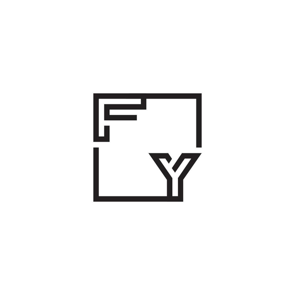 FY futuristic in line concept with high quality logo design vector