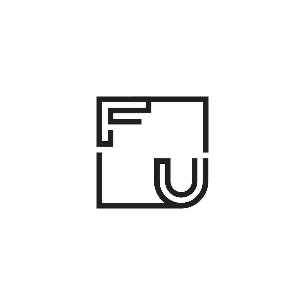 FU futuristic in line concept with high quality logo design vector