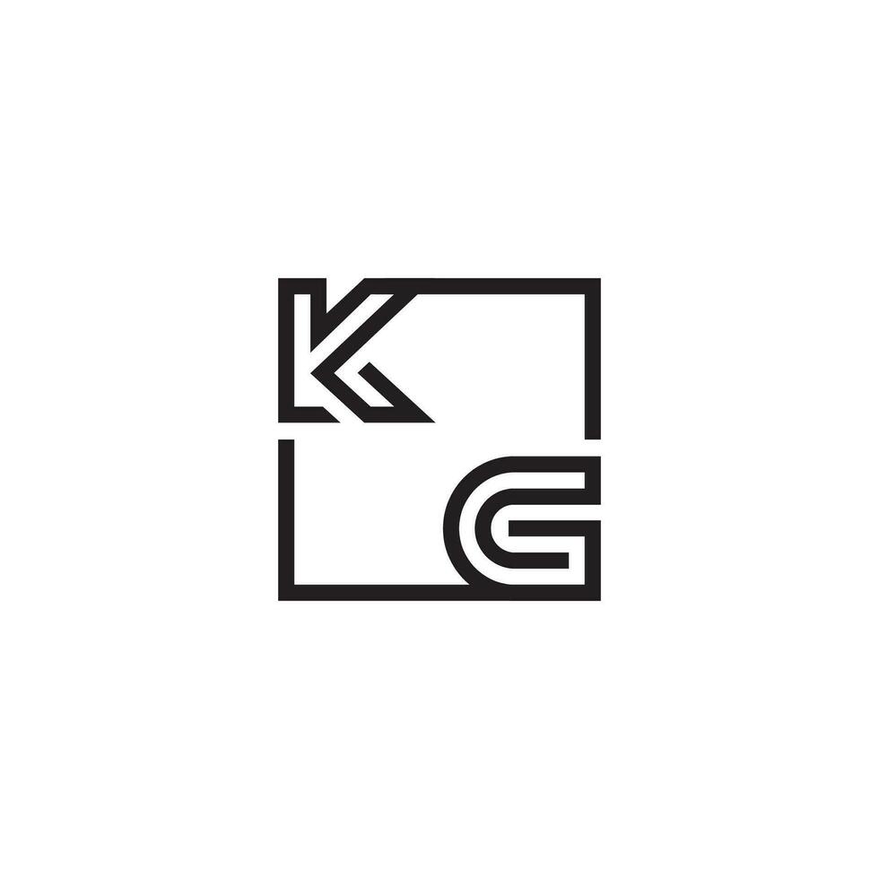 KG futuristic in line concept with high quality logo design vector