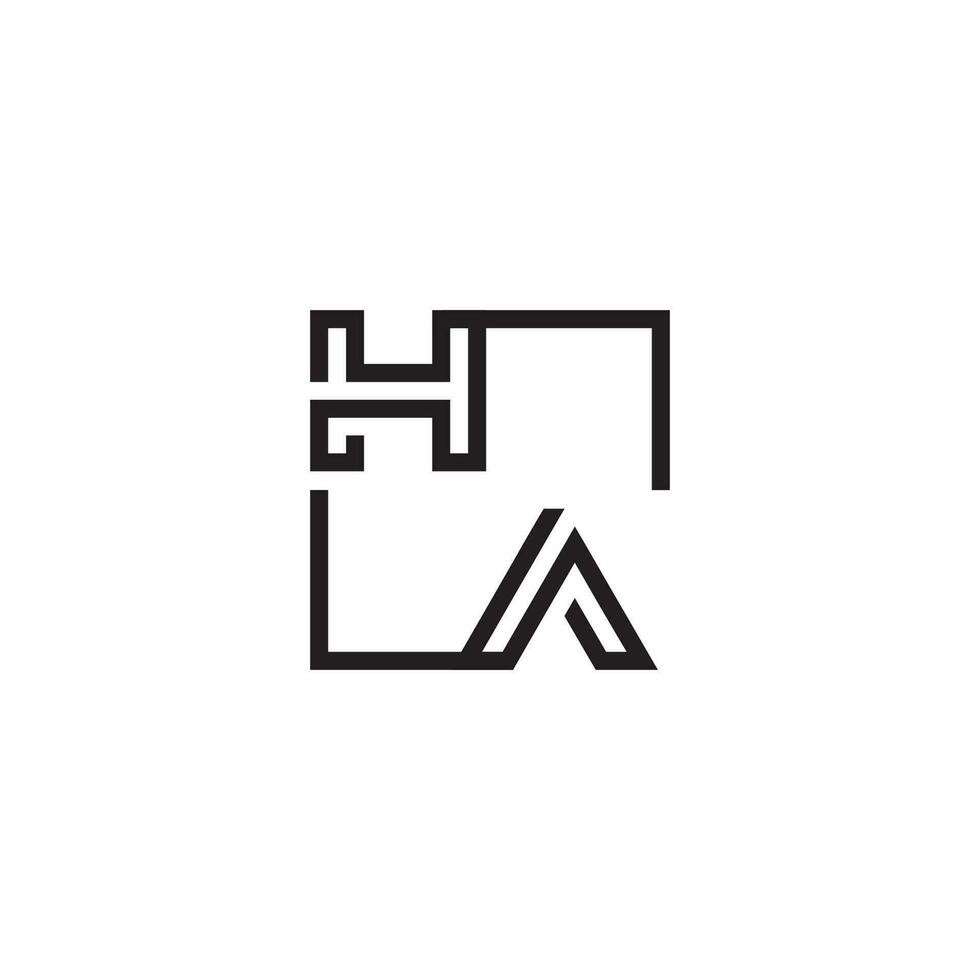 HA futuristic in line concept with high quality logo design vector