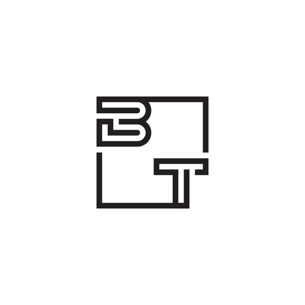 BT futuristic in line concept with high quality logo design vector