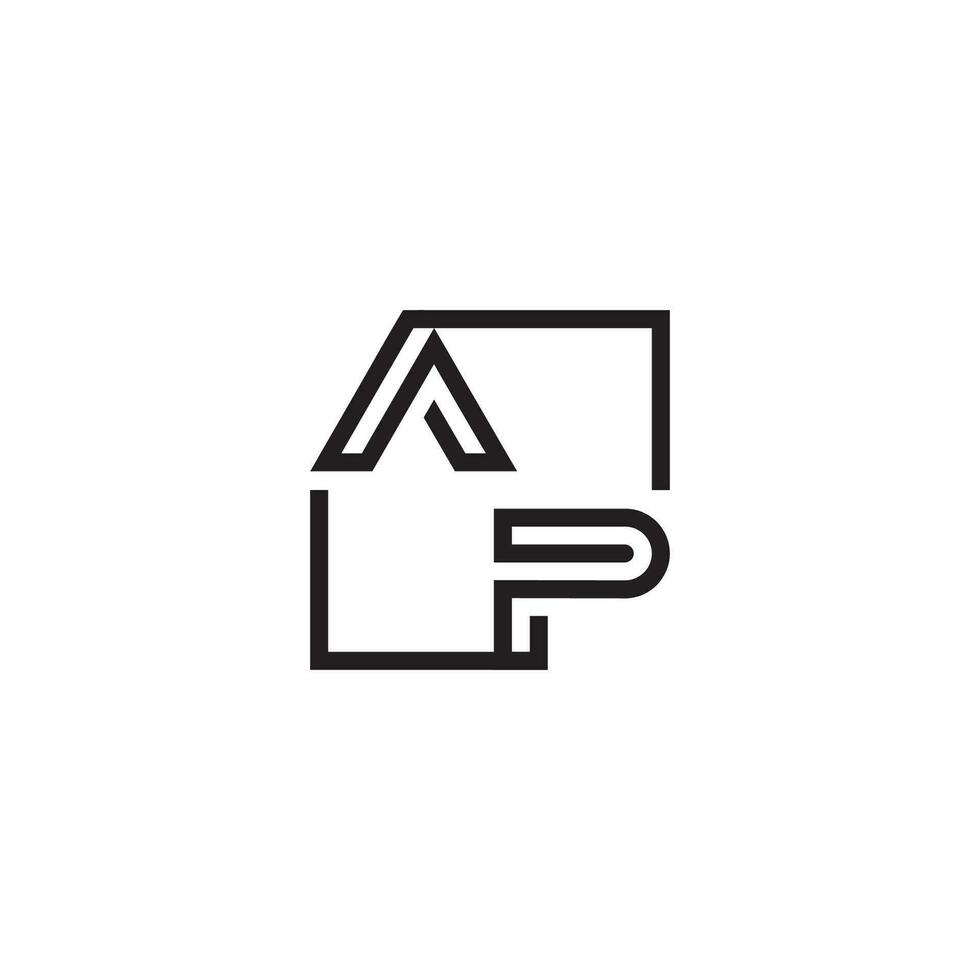 AP futuristic in line concept with high quality logo design vector