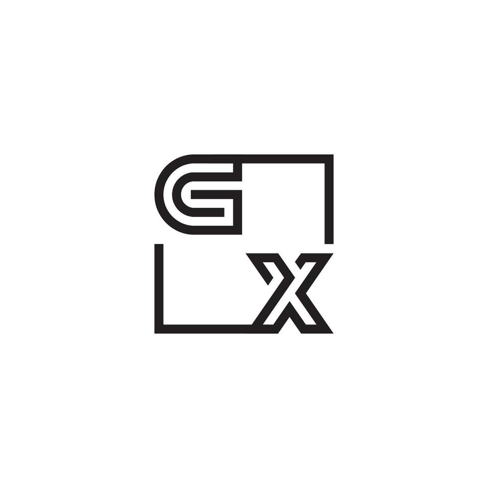 GX futuristic in line concept with high quality logo design vector