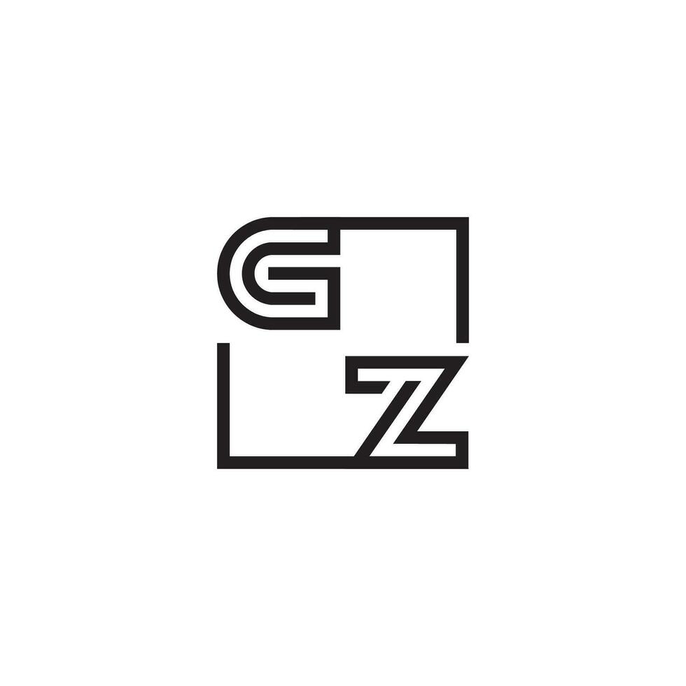 GZ futuristic in line concept with high quality logo design vector