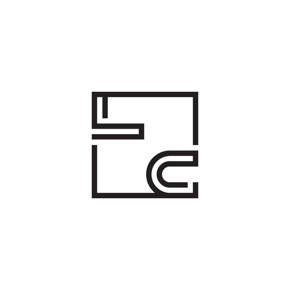 LC futuristic in line concept with high quality logo design vector