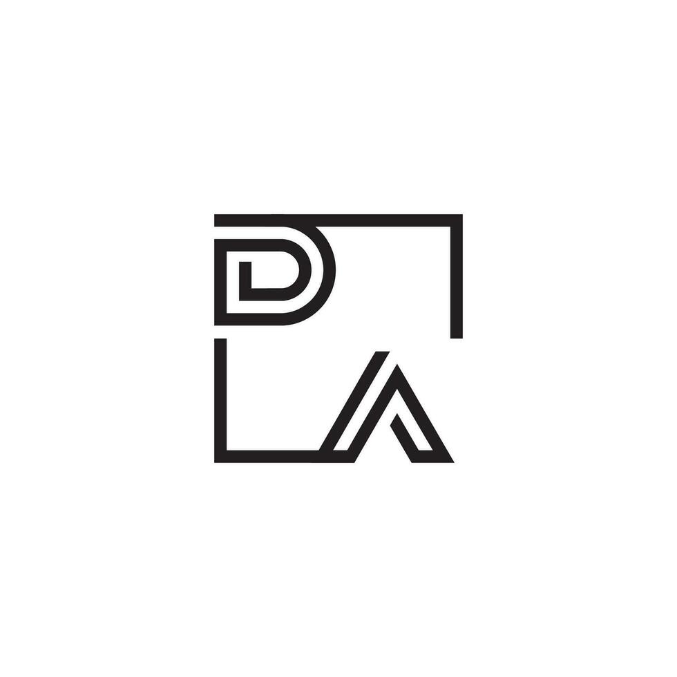 DA futuristic in line concept with high quality logo design vector