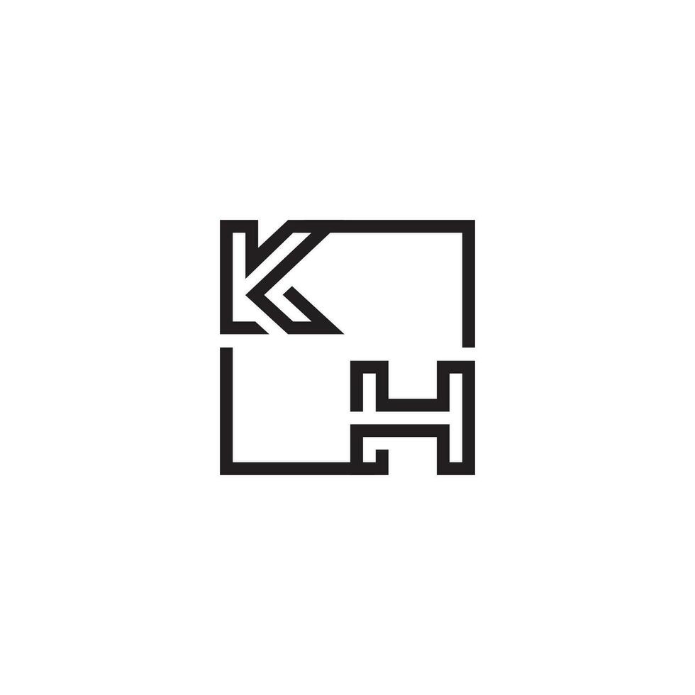 kh futurista en línea concepto con alto calidad logo diseño vector