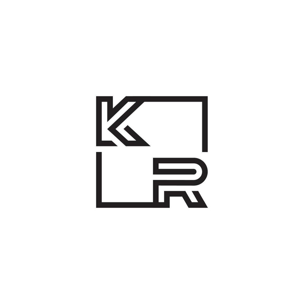 KR futuristic in line concept with high quality logo design vector