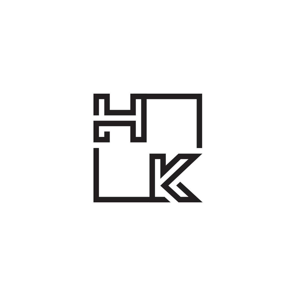 HK futuristic in line concept with high quality logo design vector