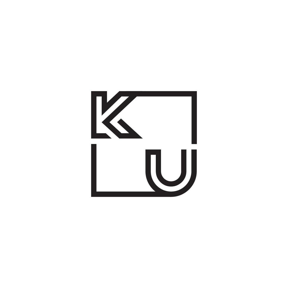 KU futuristic in line concept with high quality logo design vector