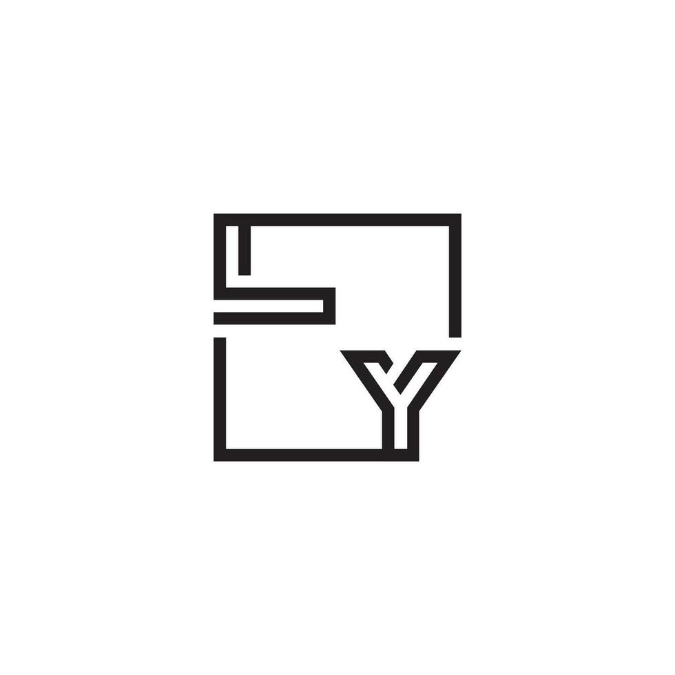 LY futuristic in line concept with high quality logo design vector
