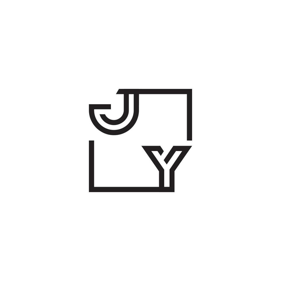 JY futuristic in line concept with high quality logo design vector