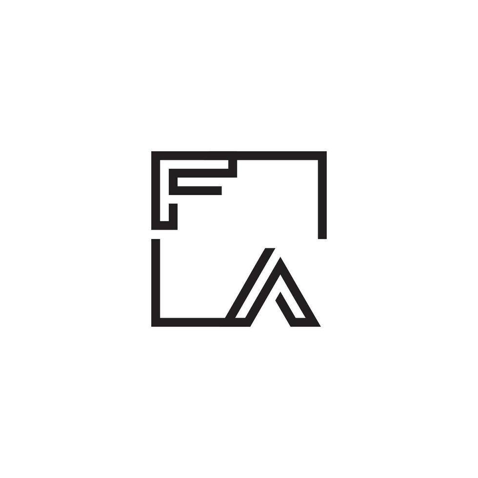 FA futuristic in line concept with high quality logo design vector