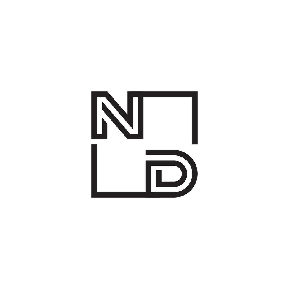 ND futuristic in line concept with high quality logo design vector