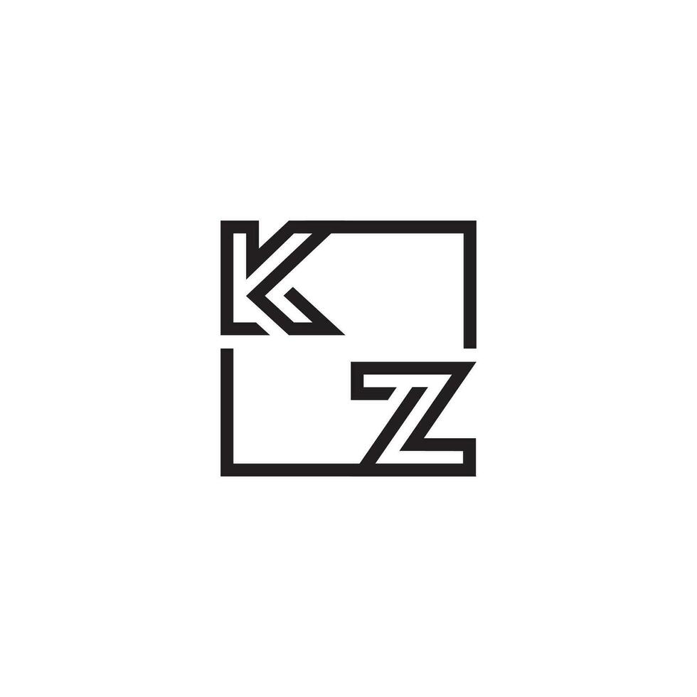 KZ futuristic in line concept with high quality logo design vector