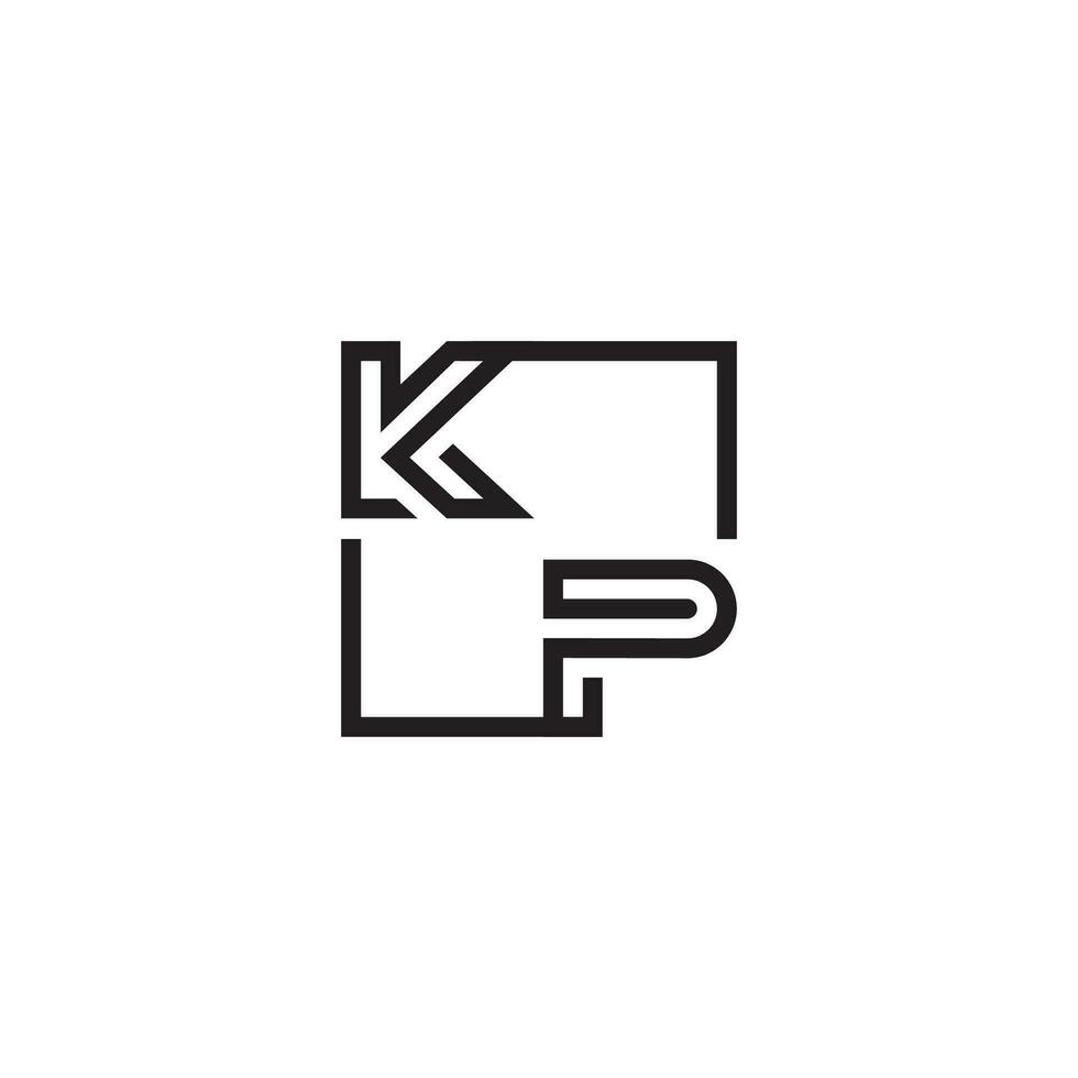 KP futuristic in line concept with high quality logo design vector