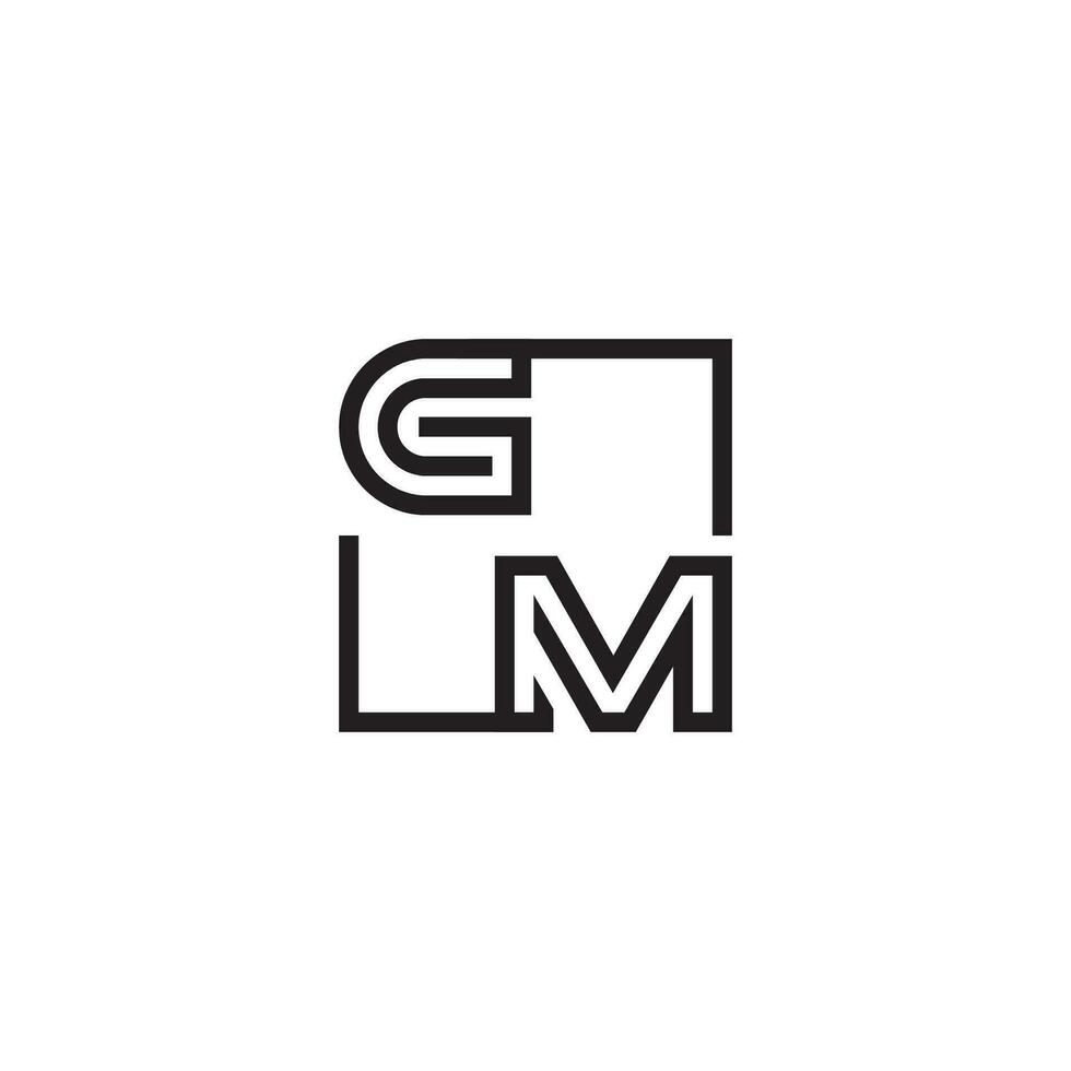 GM futuristic in line concept with high quality logo design vector