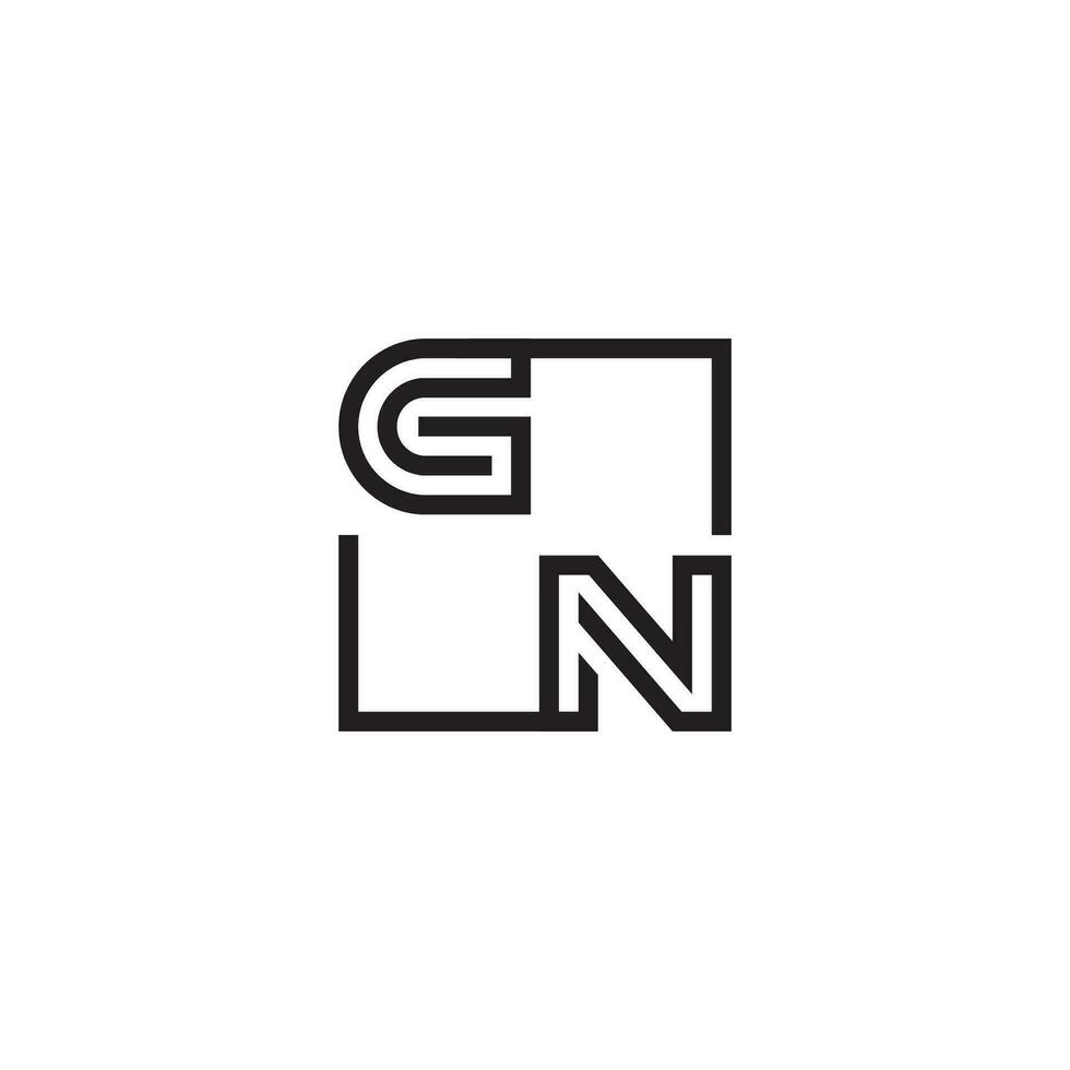 GN futuristic in line concept with high quality logo design vector