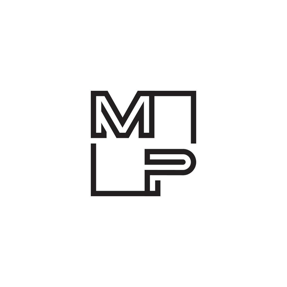 MP futuristic in line concept with high quality logo design vector