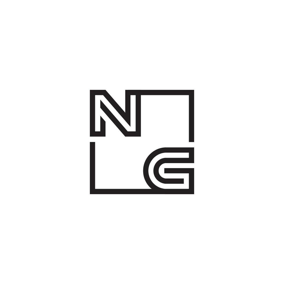 NG futuristic in line concept with high quality logo design vector