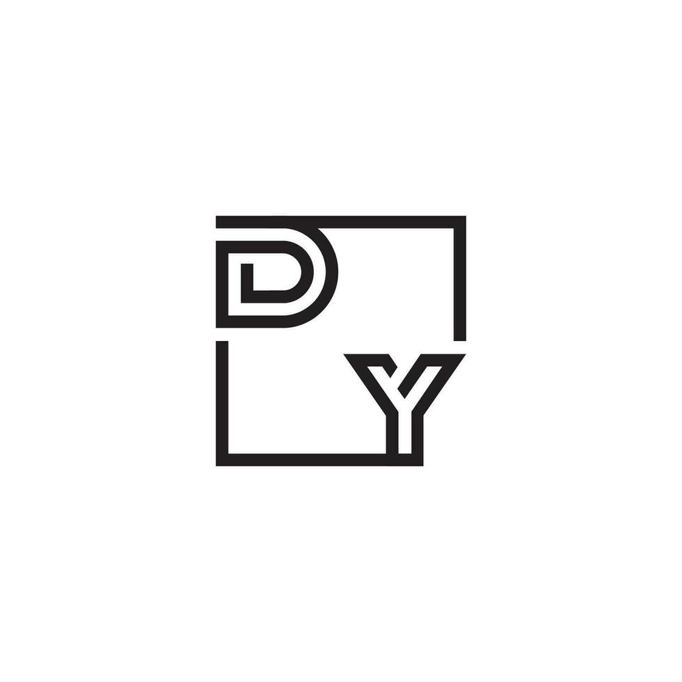 DY futuristic in line concept with high quality logo design vector