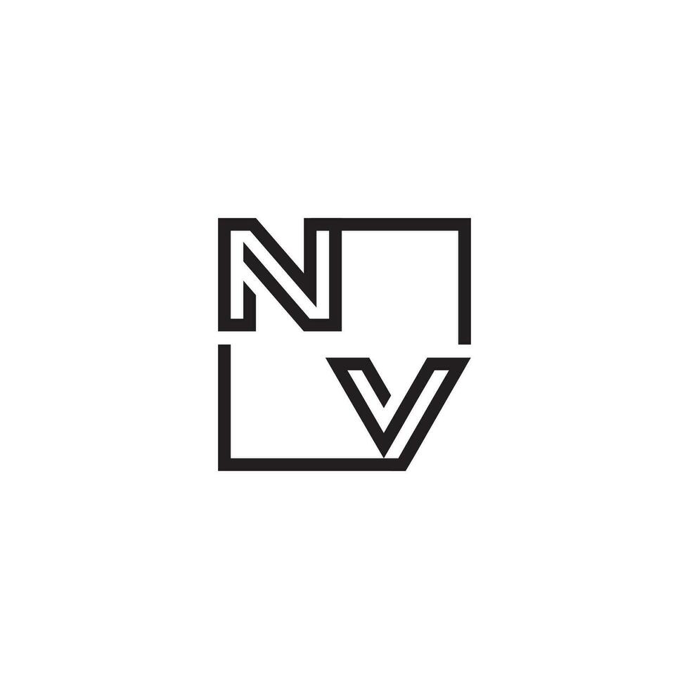 NV futuristic in line concept with high quality logo design vector
