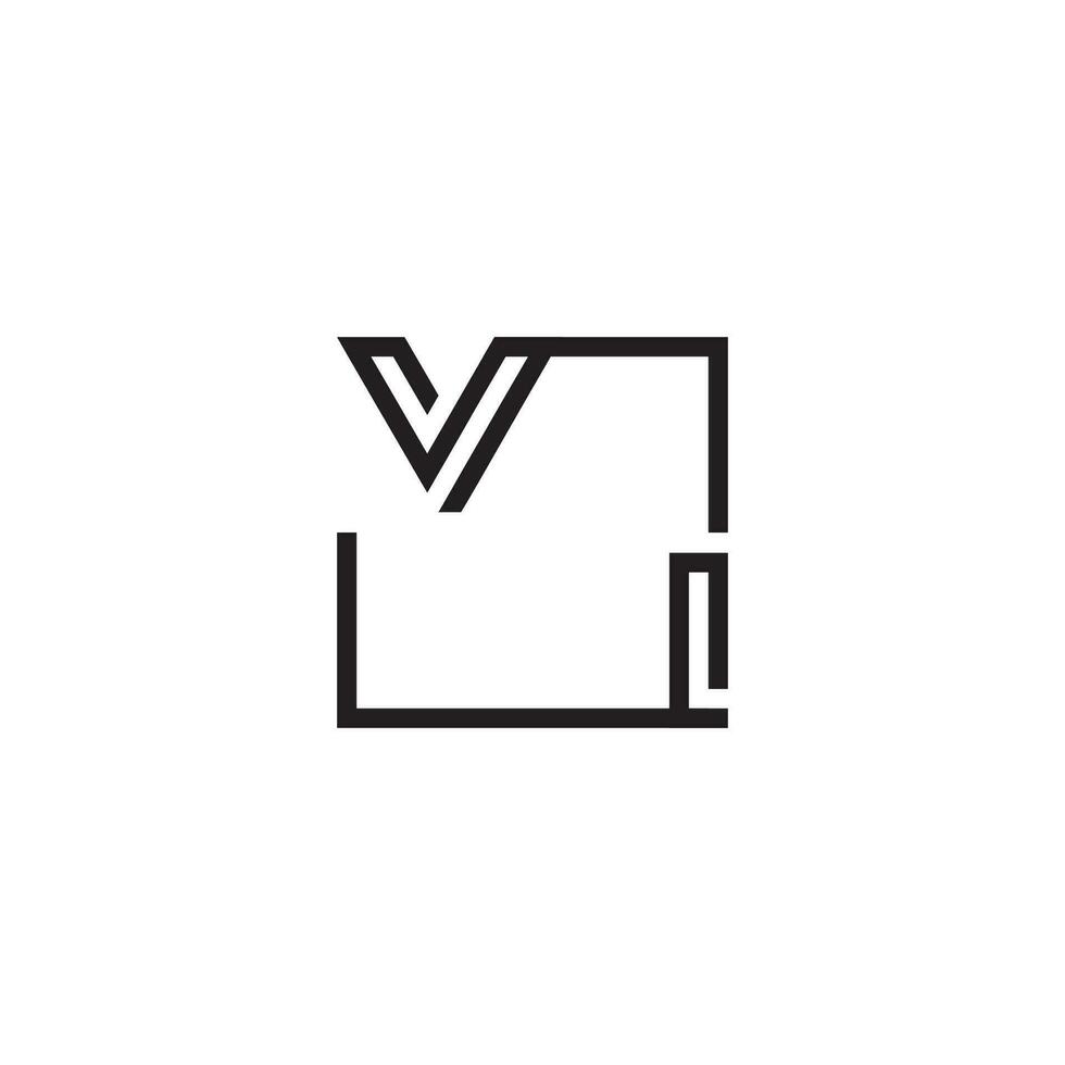 VI futuristic in line concept with high quality logo design vector