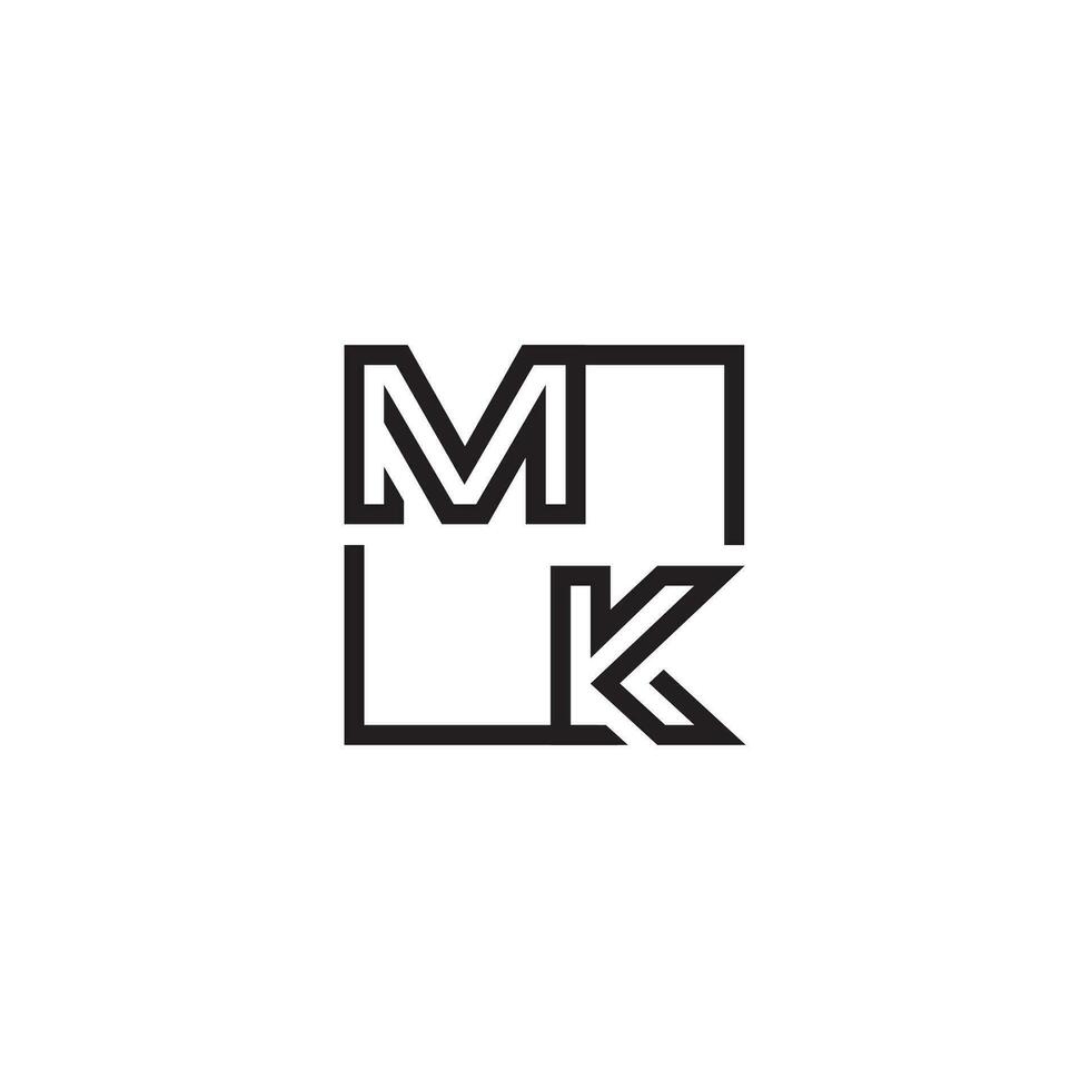 MK futuristic in line concept with high quality logo design vector