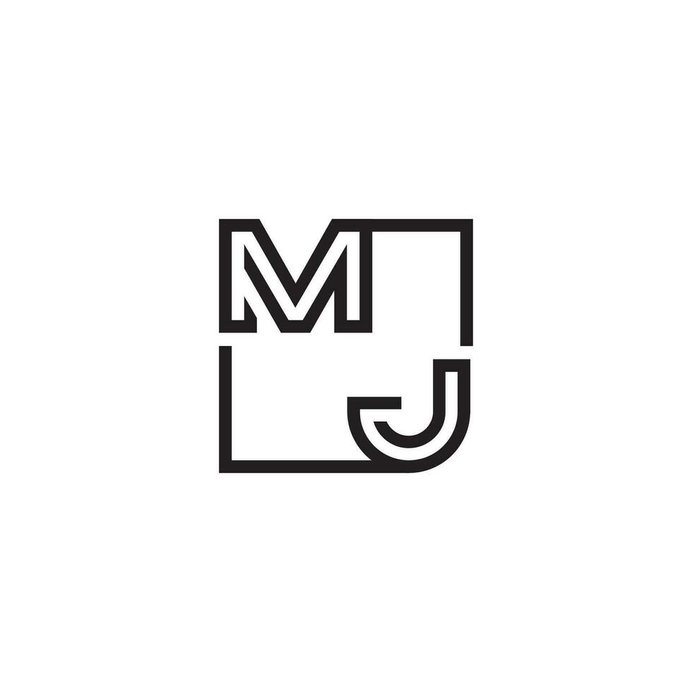 mj futurista en línea concepto con alto calidad logo diseño vector