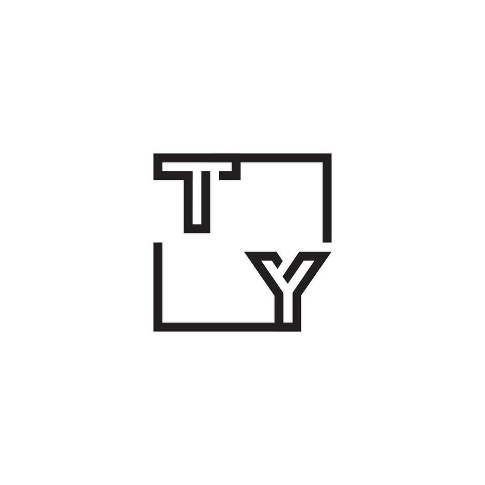 TY futuristic in line concept with high quality logo design vector