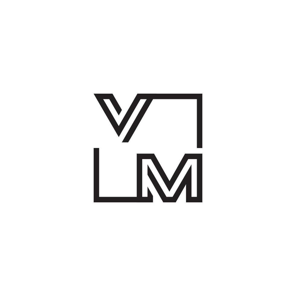 VM futuristic in line concept with high quality logo design vector
