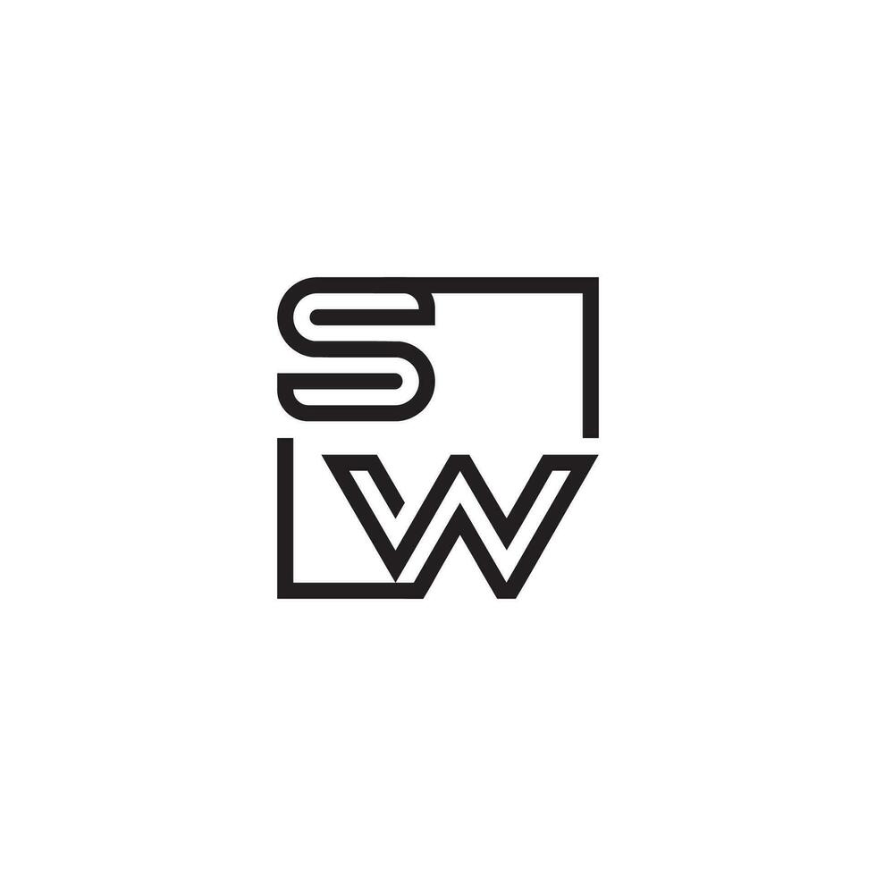 SW futuristic in line concept with high quality logo design vector