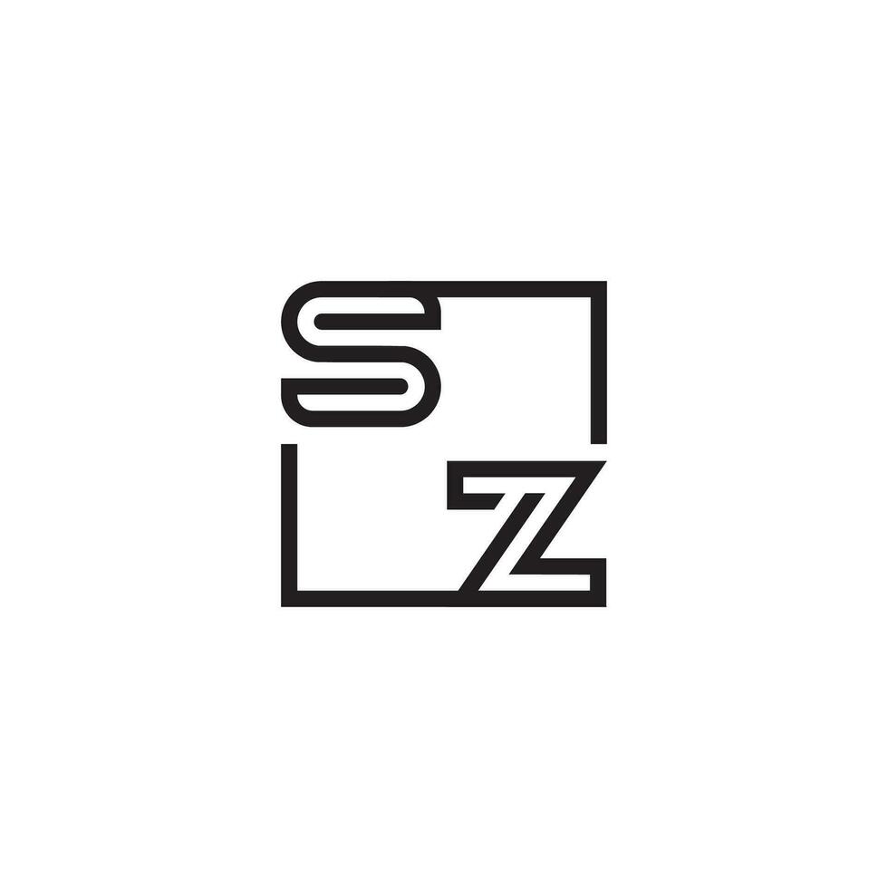 SZ futuristic in line concept with high quality logo design vector