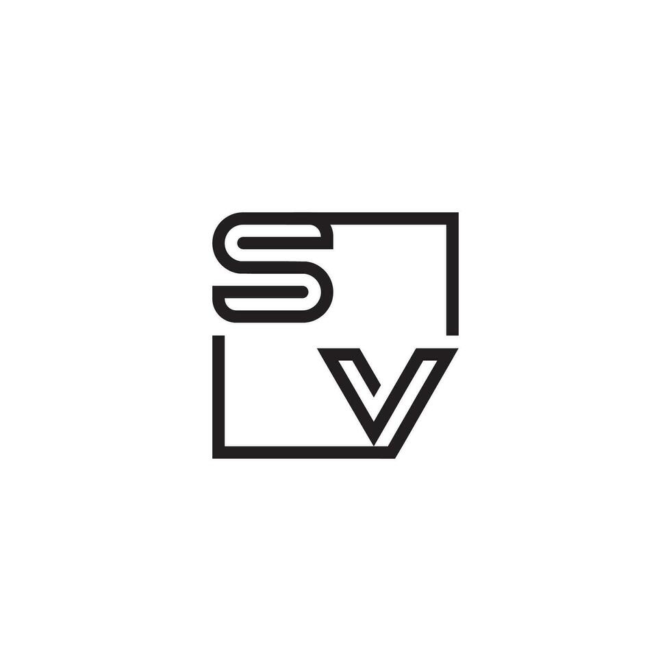 SV futuristic in line concept with high quality logo design vector