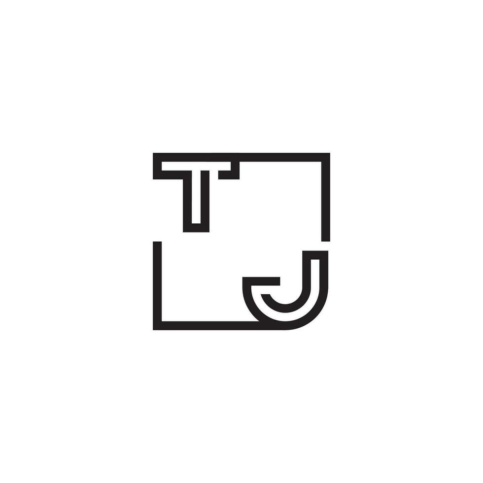 TJ futuristic in line concept with high quality logo design vector